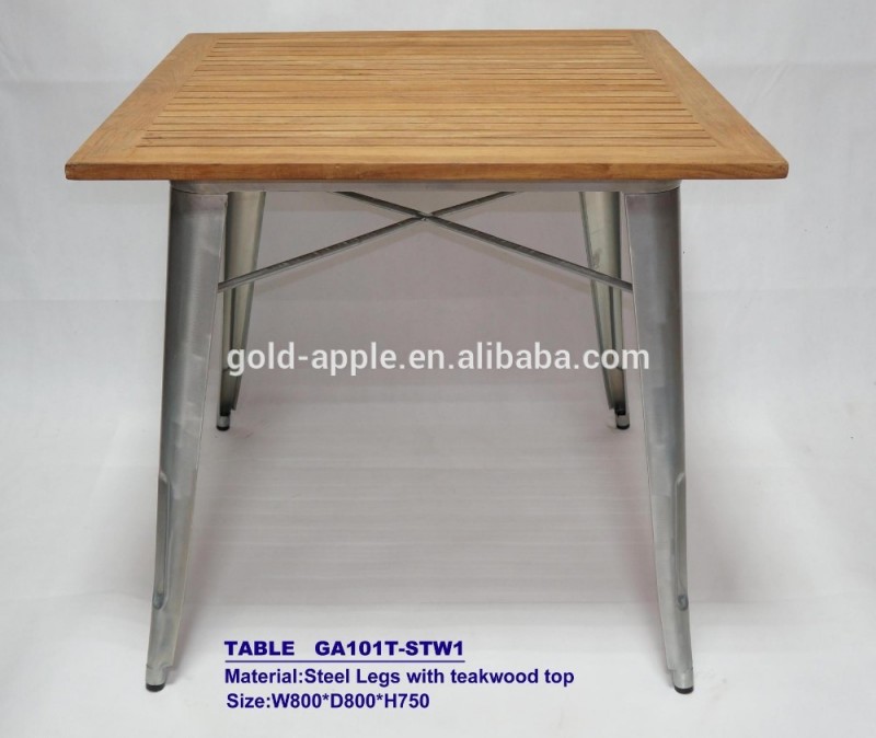 灰の木の上部とスチールフレーム、 正方形のテーブルレストランga101t-stw2貿易のための保証-金属製椅子問屋・仕入れ・卸・卸売り