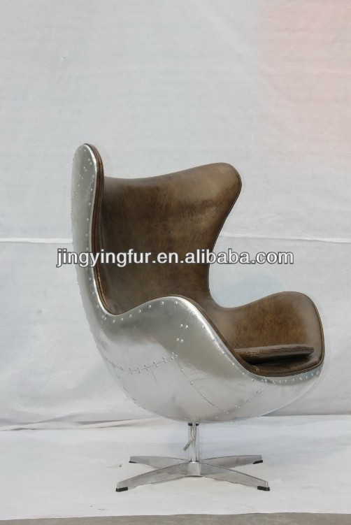 茶色のpu腎臓ts-a121alアビエーターヤコブセンエッグチェア-金属製椅子問屋・仕入れ・卸・卸売り