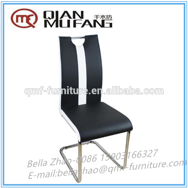 現代のpuシートとバック金属ベースクロームダイニングチェア付きハンドルクロームメッキ-金属製椅子問屋・仕入れ・卸・卸売り