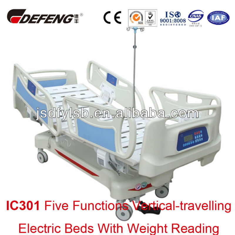 Ic301dc24vタイプの豪華な五つの機能安全な垂直- を走行システム体重測定値が付いた病院のベッド-金属製ベッド問屋・仕入れ・卸・卸売り
