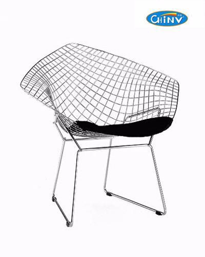 現代の金属ダイヤモンドの椅子のクッションとクロームメッキワイヤーの金属-金属製椅子問屋・仕入れ・卸・卸売り