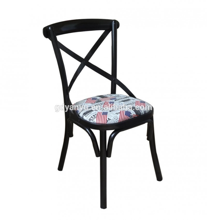 ホット販売テーマレストランチェアコーヒーショップ椅子クロスバックチェア-金属製椅子問屋・仕入れ・卸・卸売り