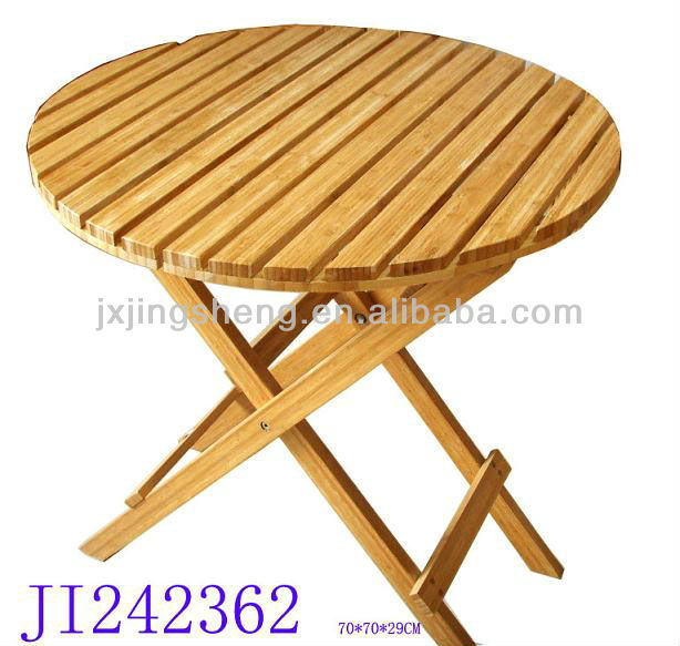 天然の竹折りたたみアウトドアラウンドテーブル現代の夕食のテーブル-折り畳み式テーブル問屋・仕入れ・卸・卸売り