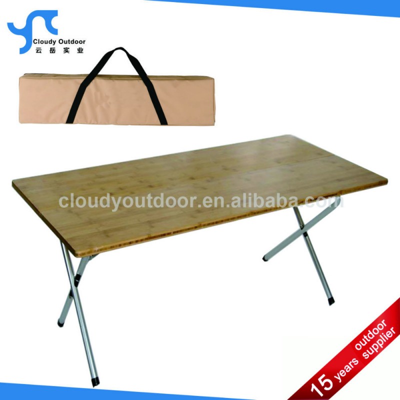 折り畳み式の竹製キャリーバッグ付きテーブル-折り畳み式テーブル問屋・仕入れ・卸・卸売り