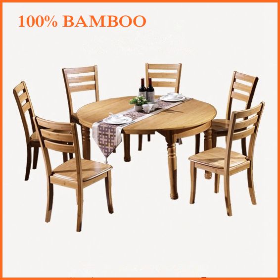 天然の竹のダイニングテーブルと椅子のセット-食卓問屋・仕入れ・卸・卸売り