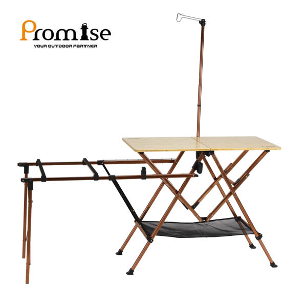 Foldableタケテーブルのタケキッチン・テーブルの屋外のキャンプのテーブル-折り畳み式テーブル問屋・仕入れ・卸・卸売り