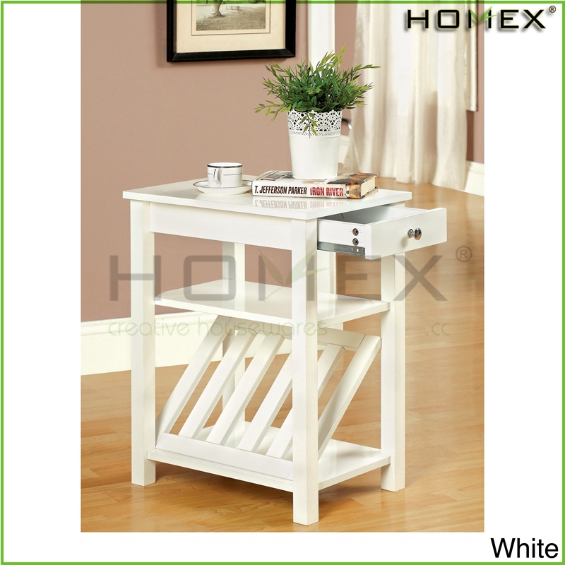 白い木製マガジンラック/homex_bsci-コーヒーテーブル問屋・仕入れ・卸・卸売り