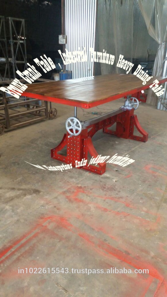 ブロンクスクランクテーブル、工業用家具重いダイニングテーブル-金属製テーブル問屋・仕入れ・卸・卸売り