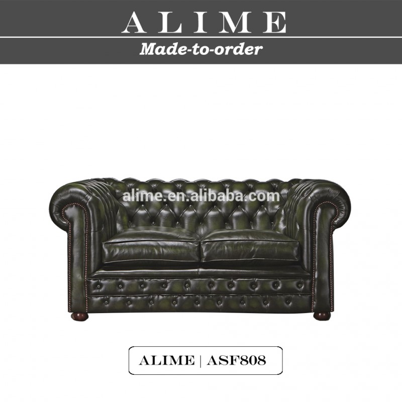 Alimeasf808.2濃い緑色の革のチェスターフィールドソファセット-ホテル用ソファ問屋・仕入れ・卸・卸売り
