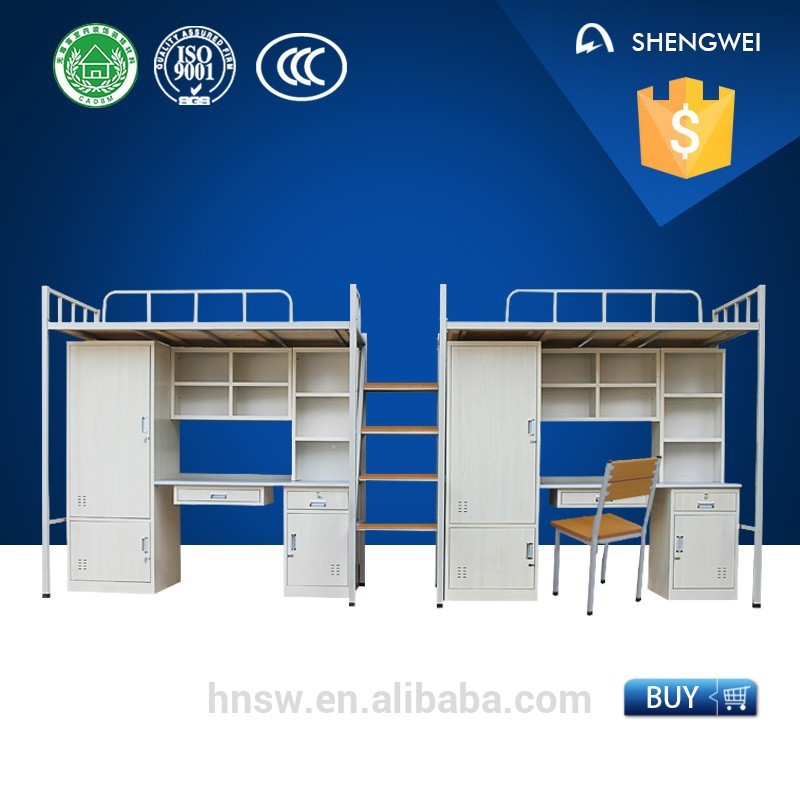 河南shengwei安い二段ベッド付き木製階段はしご金属の二段ベッド-ホテル用ベッド問屋・仕入れ・卸・卸売り