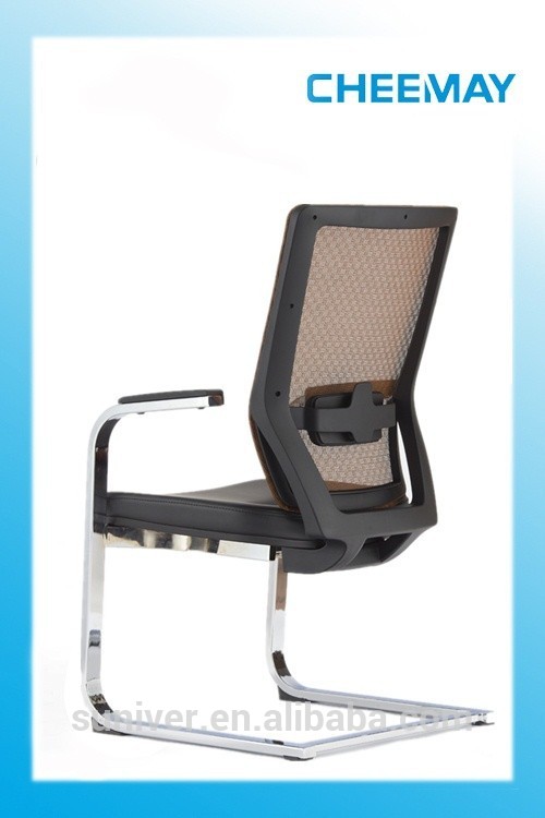 会議の議長厚いカンチレバーを持つクロームベースpuソフトランバー近代的な訪問者の椅子-金属製椅子問屋・仕入れ・卸・卸売り