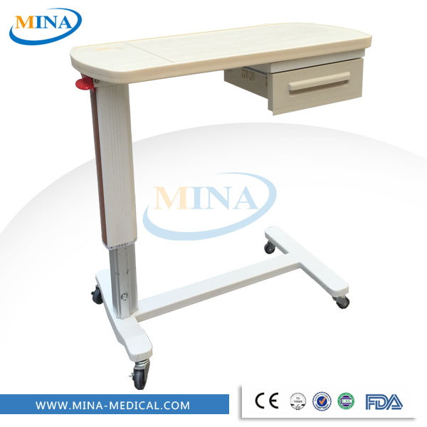 MINA-OBT002 absプラスチック携帯とポータブル病院のベッドテーブルで引き出し-プラスチックテーブル問屋・仕入れ・卸・卸売り