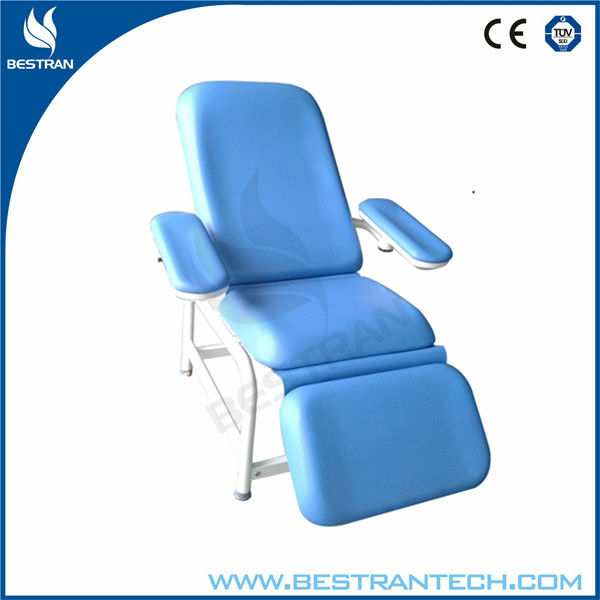 青い実験室家具椅子bt-dn008/カウチマニュアルのサポート190ミリメートルフォワードマニュアル採血チェア-金属製椅子問屋・仕入れ・卸・卸売り