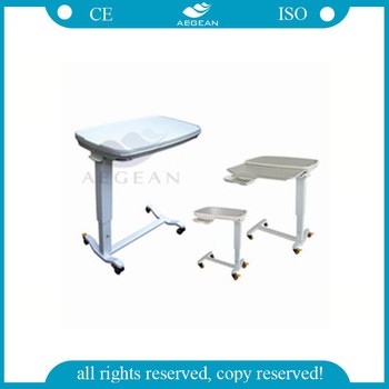 Ce承認されたAG-OBT013 abs医療可動ダイニングベッドサイドテーブル-金属製テーブル問屋・仕入れ・卸・卸売り
