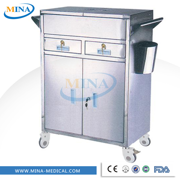 MINA-IT028ステンレス鋼患者医療機器トロリー付き2ドア用販売-その他金属製家具問屋・仕入れ・卸・卸売り
