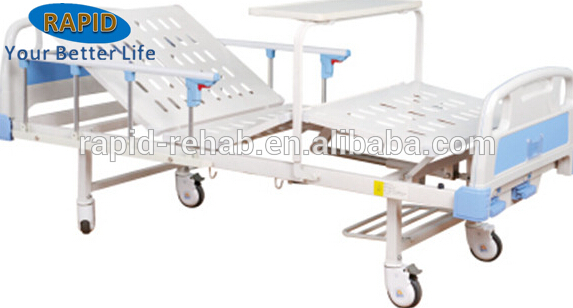 ベッドテーブル上にロッカーと22クランク手動病院用ベッド-金属製ベッド問屋・仕入れ・卸・卸売り