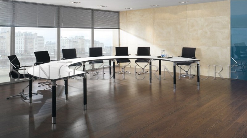 近代的な湾曲したハーフラウンドメラミンオフィス会議ミーティングテーブル( sz- mt118)-木製テーブル問屋・仕入れ・卸・卸売り