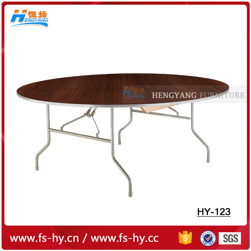 HY-123木材ダイニングテーブル宴会円卓折りたたみラウンドテーブル-金属製テーブル問屋・仕入れ・卸・卸売り