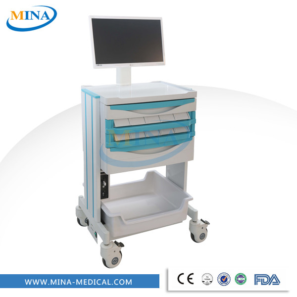 MINA-M02医療携帯コンピュータトロリー付き引き出し用販売-その他プラスチック製家具問屋・仕入れ・卸・卸売り