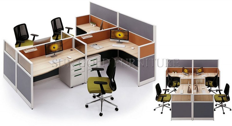 現代の セックス家具オフィスパーティション ワークステーション デスク用4人( SZ-WS267)-オフィスパーティション問屋・仕入れ・卸・卸売り