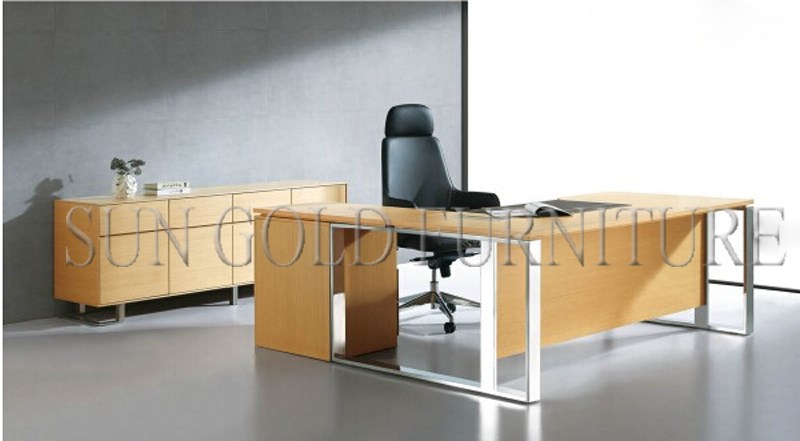 新しいエレガントなオフィス家具現代ステンレス鋼フレームオフィスデスク(SZ-OD487)-オフィスパーティション問屋・仕入れ・卸・卸売り