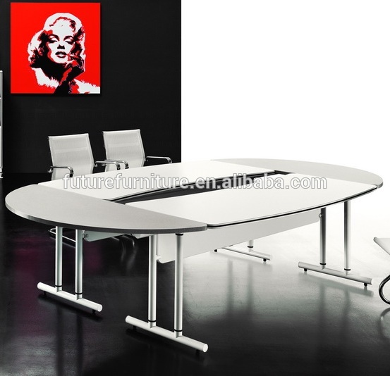 2016カナダ市場白いメラミンアルミ断面会議テーブル-木製テーブル問屋・仕入れ・卸・卸売り