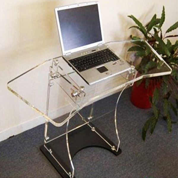 ファッション明確なアクリルポータブルコンピュータの机-パソコンデスク問屋・仕入れ・卸・卸売り