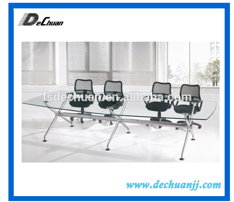 現代の佛山dechuan家具オフィス会議テーブル-ガラス製のテーブル問屋・仕入れ・卸・卸売り