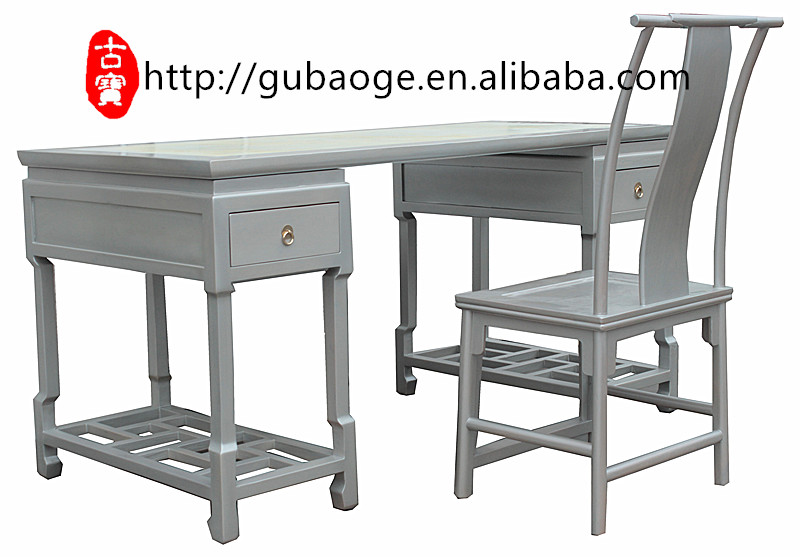 最新のファッション·中国木製家具シルバーカラーストーン表面机と椅子-木製テーブル問屋・仕入れ・卸・卸売り