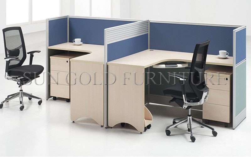 商業オフィス使用木製デュアル ワークステーション デスク (SZ-WS021)-オフィスパーティション問屋・仕入れ・卸・卸売り