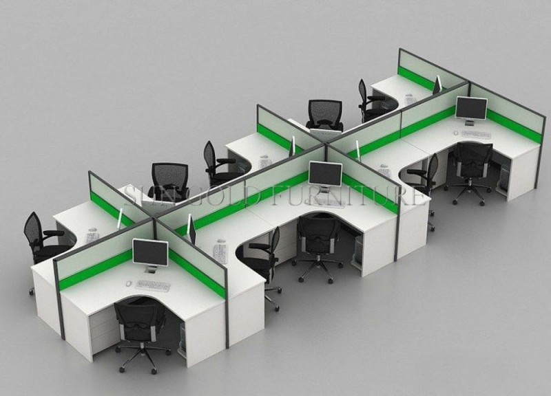 現代オフィステーブルパーティションi形状キュービクルワークステーション家具( SZ-WS905)-オフィスパーティション問屋・仕入れ・卸・卸売り