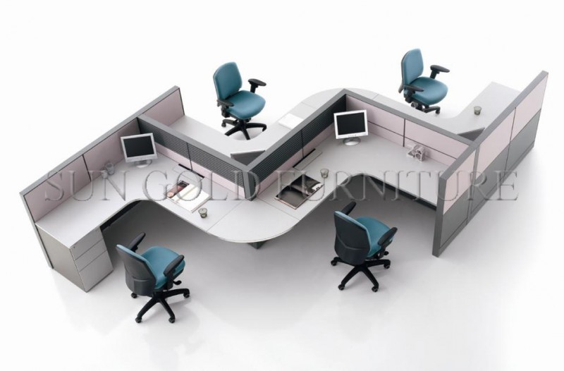 現代バリデスクデザイン商業オフィス波ワークステーション( SZ-WS542)-オフィスパーティション問屋・仕入れ・卸・卸売り