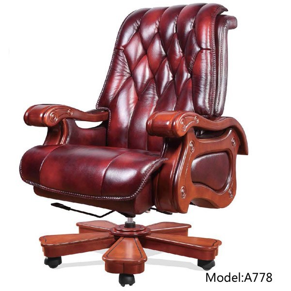 ダブル機能インポート赤い牛レザーエグゼクティブオフィスチェアa778-オフィス用チェア問屋・仕入れ・卸・卸売り