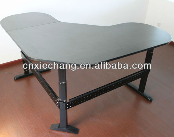 L shaped sitting and standing electric adjustable desk-オフィス用デスク問屋・仕入れ・卸・卸売り