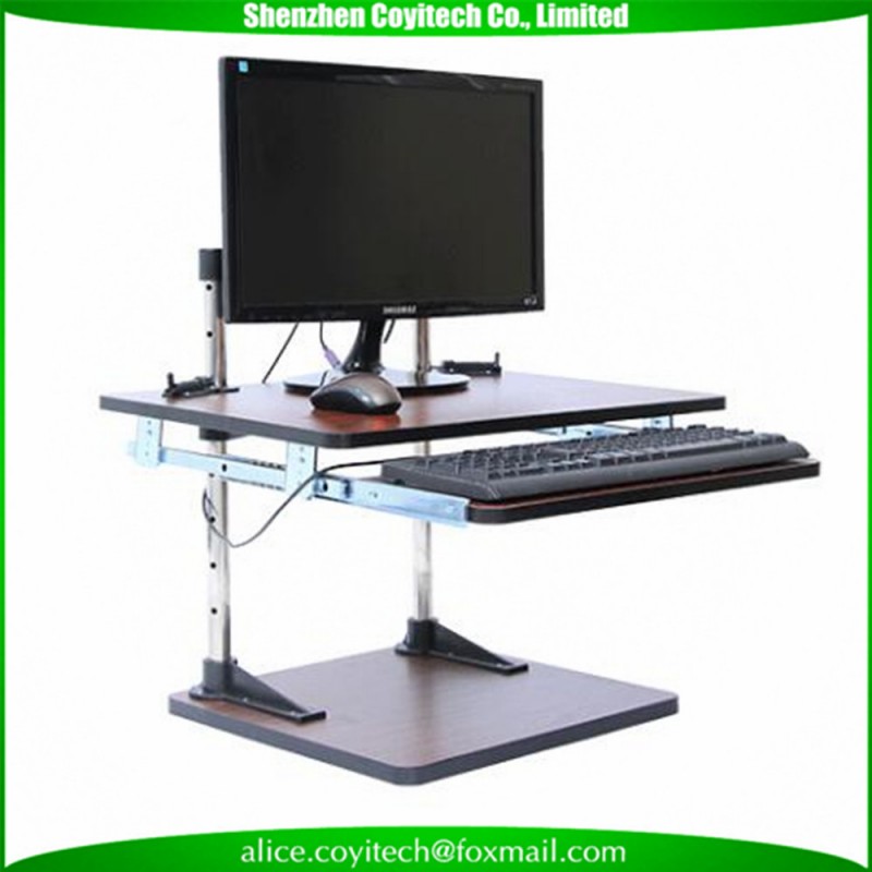 特許製品座るスタンドデスク調節可能なコンピュータのラップトップ立ちデスク付きキーボードトレイ-木製テーブル問屋・仕入れ・卸・卸売り