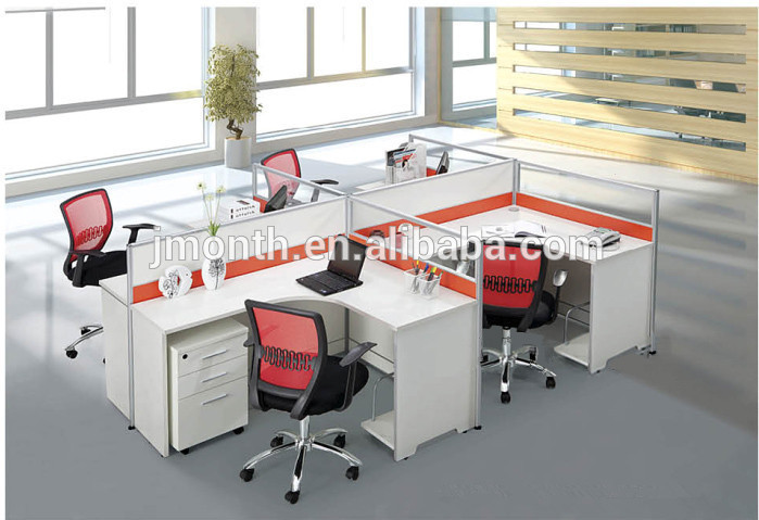 広州新オフィスpaetitionデザインを備えたオフィスの机、 オフィスの机4人-木製テーブル問屋・仕入れ・卸・卸売り