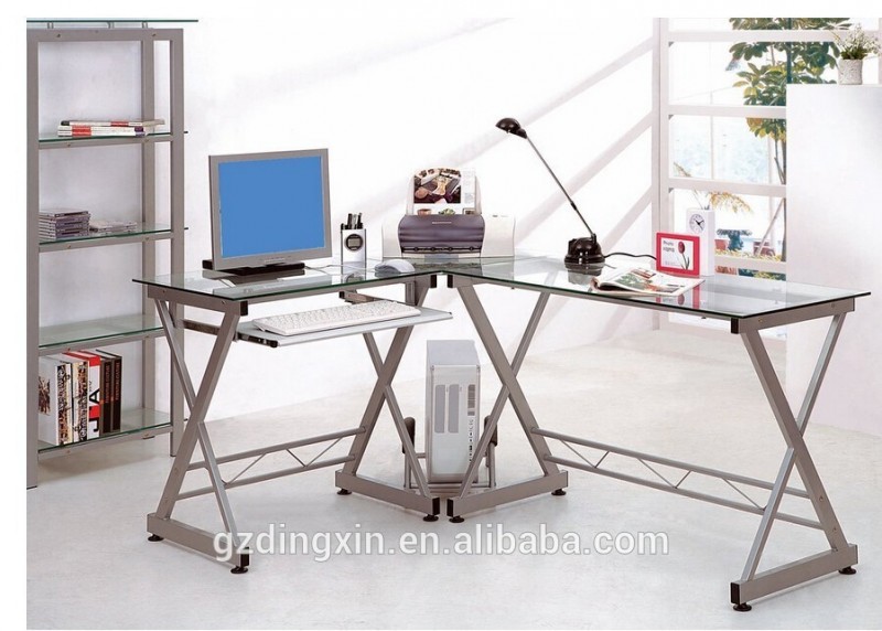立ちデスクコーナーガラステーブル( DX-402B)-ガラス製のテーブル問屋・仕入れ・卸・卸売り