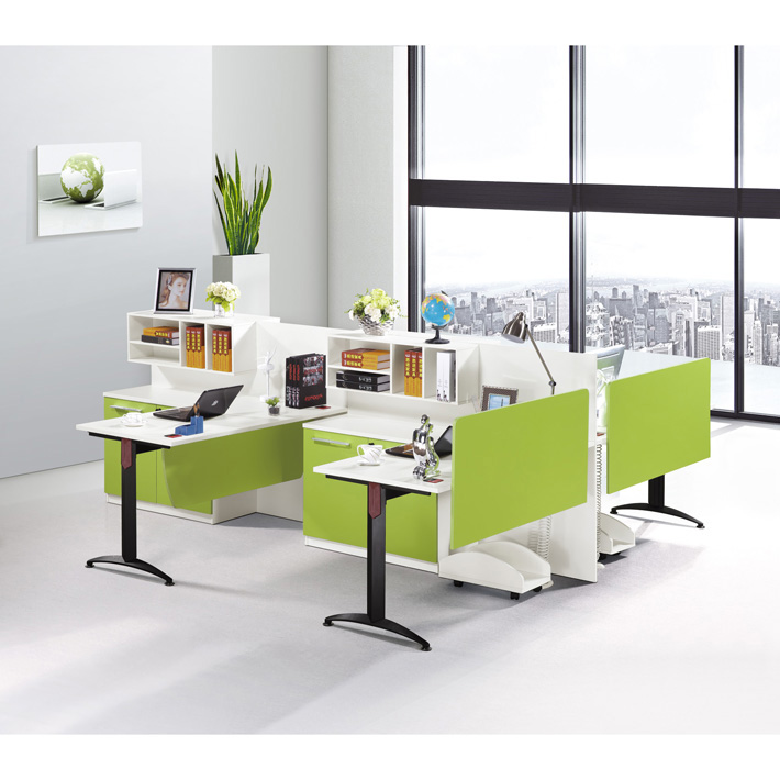 創造的な4人近代的なオフィスの机の負荷を持つボックス-木製テーブル問屋・仕入れ・卸・卸売り
