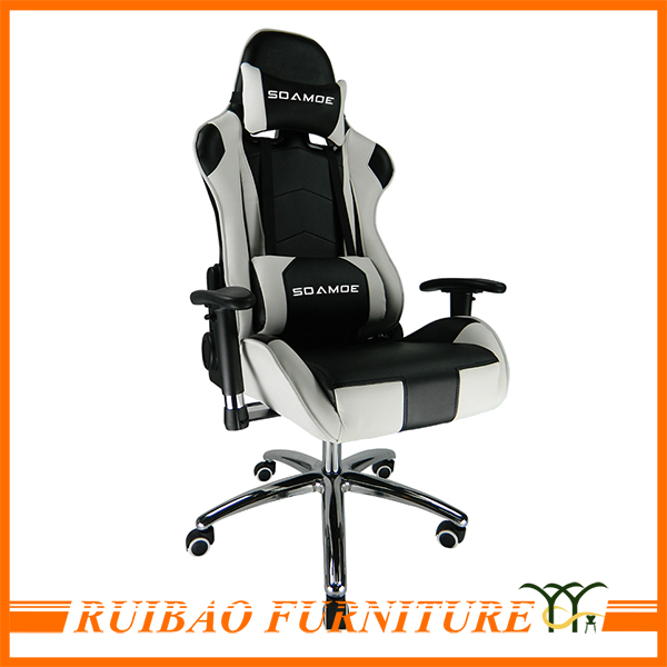 ホット販売高バック安い価格革白クローム椅子ビデオゲームチェア-オフィス用チェア問屋・仕入れ・卸・卸売り