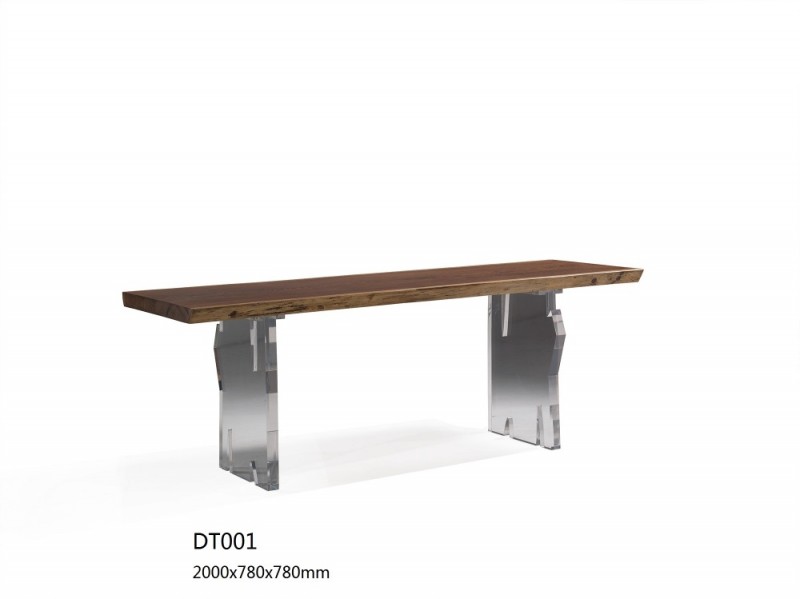 高- レベル創造性を組み合わせる2ウェンジ木製テーブルアクリルの脚オフィス用デスクや勉強-木製テーブル問屋・仕入れ・卸・卸売り