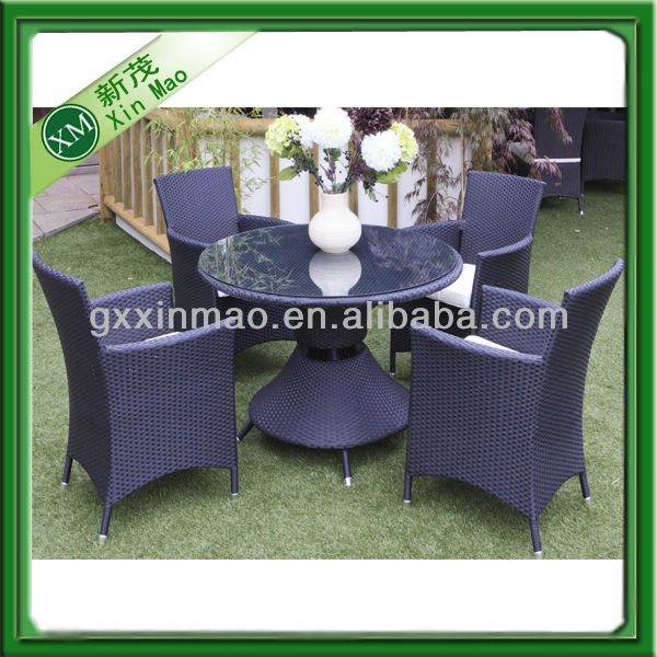 4つのseaterの庭のダイニングテーブルの柳細工の藤の家具-ガーデンセット問屋・仕入れ・卸・卸売り