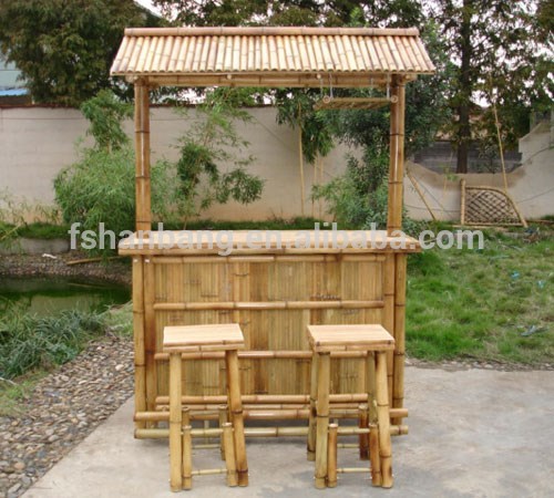 屋外竹ティキバーカウンターテーブルの椅子スツールのセット-バー家具セット問屋・仕入れ・卸・卸売り