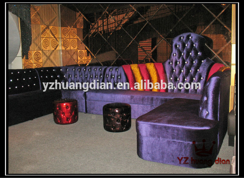 紫色のベルベットの布のロビーyktv031ktvクラブのソファ-その他業務用家具問屋・仕入れ・卸・卸売り