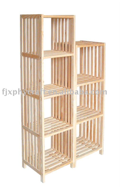 木製4段& 3層ディスプレイ棚-本棚問屋・仕入れ・卸・卸売り