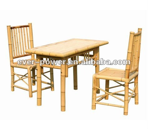 竹のダイニングテーブル付き椅子-ガーデンセット問屋・仕入れ・卸・卸売り