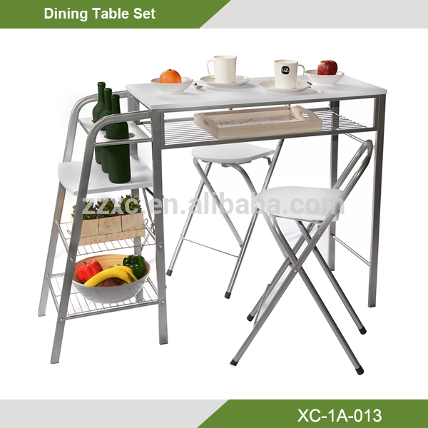 キッチンダイニングルームの家具3個折り畳み式テーブルセット朝食にワインホルダー付き-ダイニングルームセット問屋・仕入れ・卸・卸売り