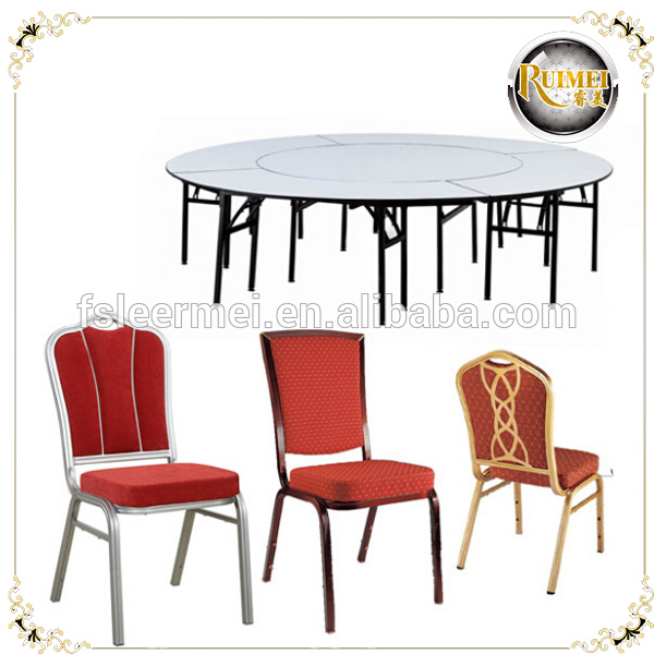 現代のスタイル折りたたみテーブル宴会椅子ダイニングテーブルと椅子-金属製家具セット問屋・仕入れ・卸・卸売り
