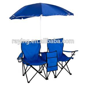 ダブルフォールディングピクニッククーラー傘のテーブルチェアワット畳むビーチキャンプチェア-ガーデンセット問屋・仕入れ・卸・卸売り