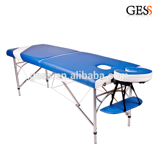 Gess- 2502銘柄から売上高2セクションのアルミマッサージテーブルポータブル折り畳みテーブル-折り畳み式テーブル問屋・仕入れ・卸・卸売り