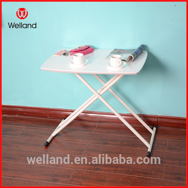 光沢のある白で折り畳み式のダイニングテーブル-木製テーブル問屋・仕入れ・卸・卸売り